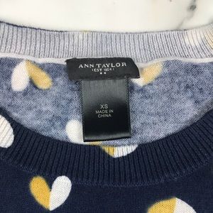 Ann Taylor Sweaters - Ann Taylor 3/4 Sleeve Heart Crewneck Sweater Ann Taylor Sweaters - Ann Taylor 3/4 Sleeve Heart Crewneck Sweater